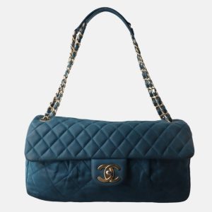 Chanel Classic Flap Seasonal 2012-2013 Calfskin Leather Navy Shoulder Bag