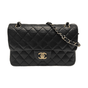 Chanel Classic Flap Small Black Lambskin Leather Gold Hardware