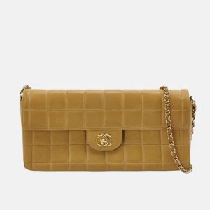 Chanel East West Chocolate Bar Beige Leather