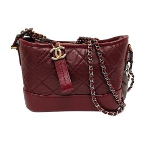 Chanel Gabrielle Hobo Burgundy Leather Small Crossbody Bag