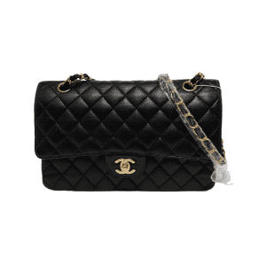 Chanel Classic Flap Medium Black Caviar Leather Gold-tone Hardware