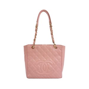 Chanel PST Petite Shopping Tote Pink Caviar Leather Gold Hardware, 2004-2005