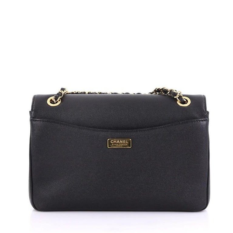 CHANEL Caviar Leather Captain Gold Flap Bag - Image 3