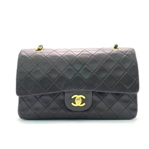 Chanel Classic Flap Vintage Black Lambskin Leather with 24k Gold Hardware