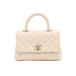 Chanel Coco Handle Small Beige Caviar Leather Gold Hardware, 2017