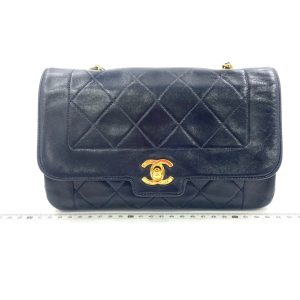 Chanel Diana CC Flap Bag Small Vintage Black Lambskin Leather with 24k Gold HW, 1989-1991