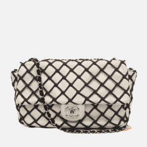 Chanel Lambskin Jumbo Canebiers Net Knots Flap White, 2011
