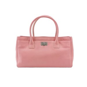 Chanel Cerf Executive 2005 East West Small Pink Caviar Leather Handbag Silver Hardware