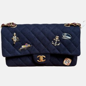 Chanel Medium Classic Double Flap Bag Métiers d'Art Paris-Hamburg 2018 Wool Nautical Charms