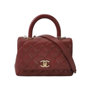 Chanel Coco Handle Mini Burgundy Caviar Leather Crossbody Bag