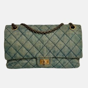 Chanel 2.55 Jumbo Double Flap Denim Gold-tone Hardware 2012