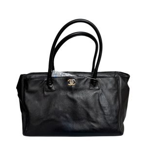 Chanel Cerf Executive Black Caviar Leather Handbag Gold Hardware