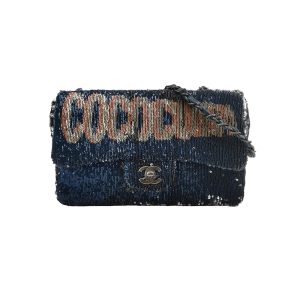 Chanel Coco Cuba Flap Bag Medium Navy Sequins