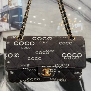 CHANEL CLASSIC COCO PRINT DOUBLE FLAP BAG