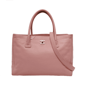 Chanel Cerf Executive Pink Caviar Leather Handbag Gold Hardware With Strap