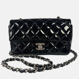Chanel Classic Flap Rectangular Mini Black Patent Leather Silver Hardware, 2013-2014
