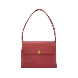 Chanel Kelly Vintage Top Handle Bag Lambskin Leather 24k Gold Hardware