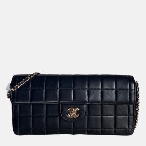 Chanel East West Chocolate Bar Black Leather