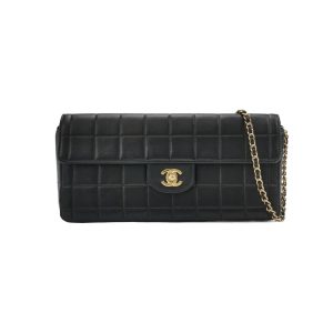 Chanel East West Chocolate Bar Black Leather