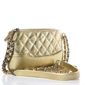 CHANEL METALLIC AGED QUILTED CALFSKIN SMALL GABRIELLE CLUTCH