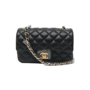 Chanel Classic Flap Rectangular Mini Black Lambskin Leather Gold Hardware, 2014-15