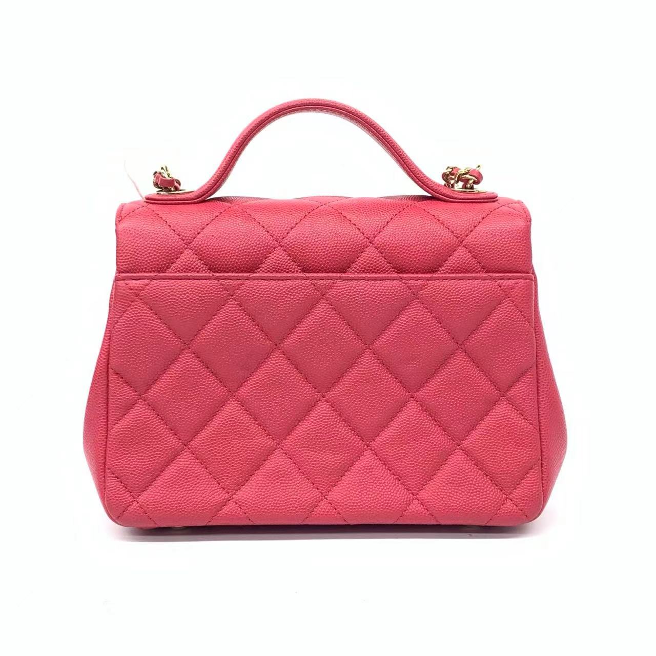 Chanel Business Affinity Small Pink Caviar Leather Top Handle Crossbody Bag - Image 3