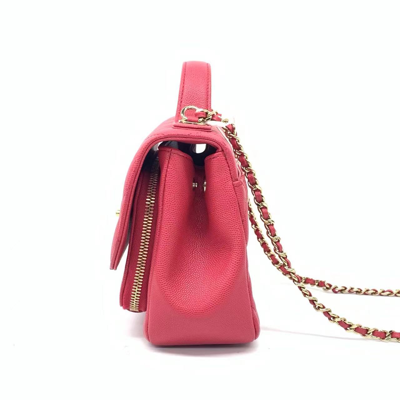 Chanel Business Affinity Small Pink Caviar Leather Top Handle Crossbody Bag - Image 4