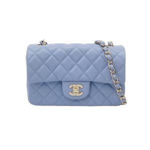 Chanel Classic Flap Rectangular Mini Pale Blue Lambskin, 2020-2021