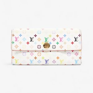 Louis Vuitton Sarah Wallet White / Multicolour Coated Canvas