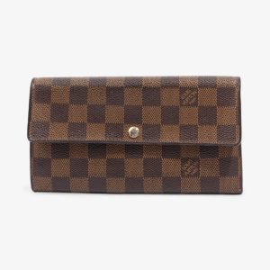 Louis Vuitton Sarah Wallet Damier Ebene Coated Canvas