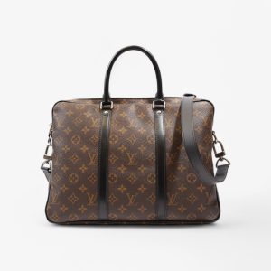 Louis Vuitton Porte-Documents Voyage Monogram / Black Coated Canvas