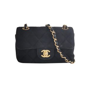 Chanel Classic Flap Extra Mini Black Suede Quilted Gold-tone Hardware