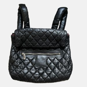 Chanel Coco Cocoon Flap Backpack Lambskin Leather Diamond Quilted Black, 2009-2010