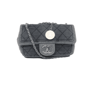 Chanel Classic Flap Mini Denim Blue Silver Hardware 2014-15