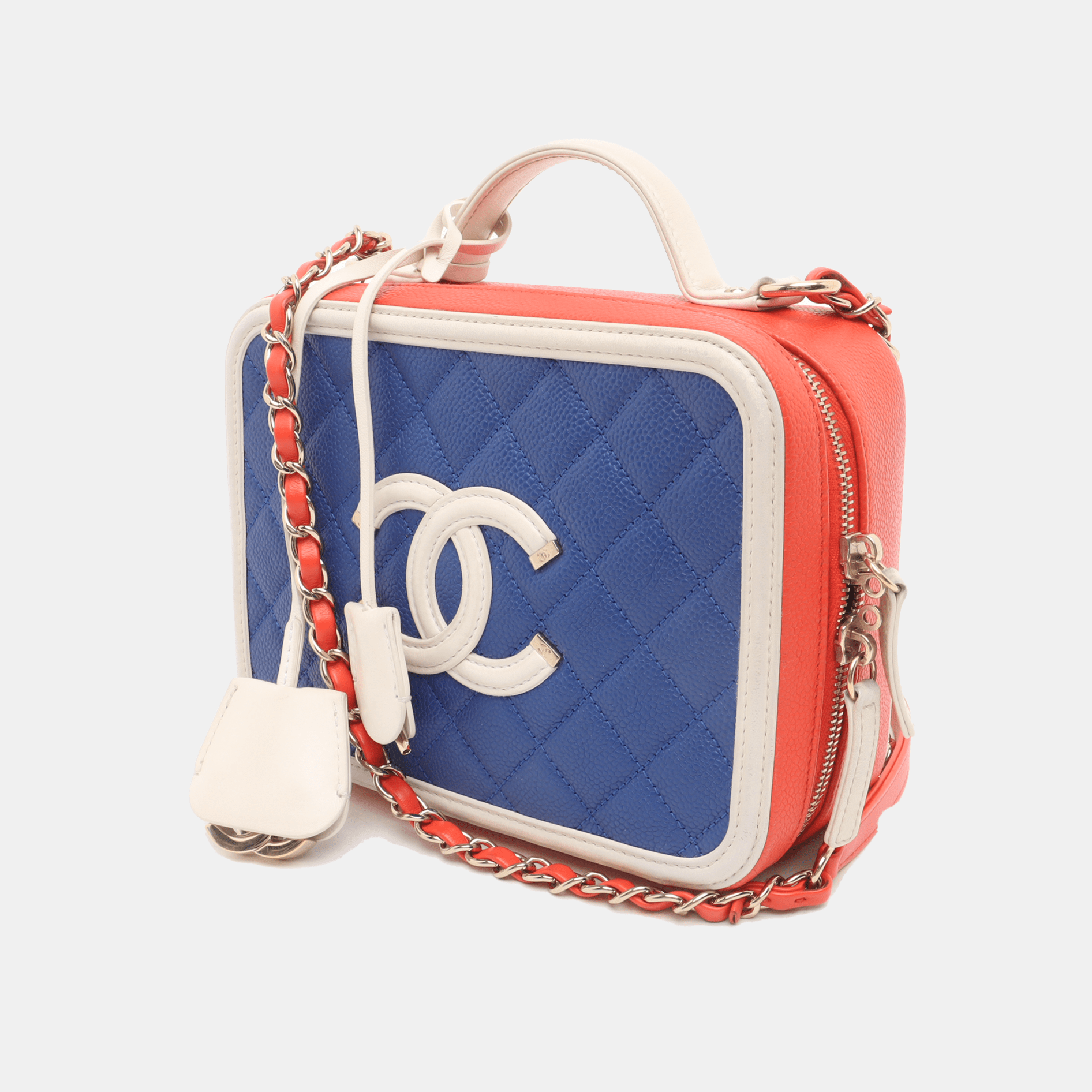 Chanel Filigree Medium Vanity Case Tricolor Caviar Leather, 2018-2019 - Image 3