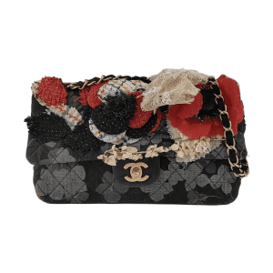 Chanel Classic Flap Medium Runway Limited Edition Floral Lace Grey Cloth, 2010