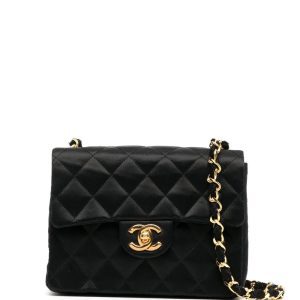 CHANEL CLASSIC QUILTED SATIN FLAP MINI SHOULDER BAG