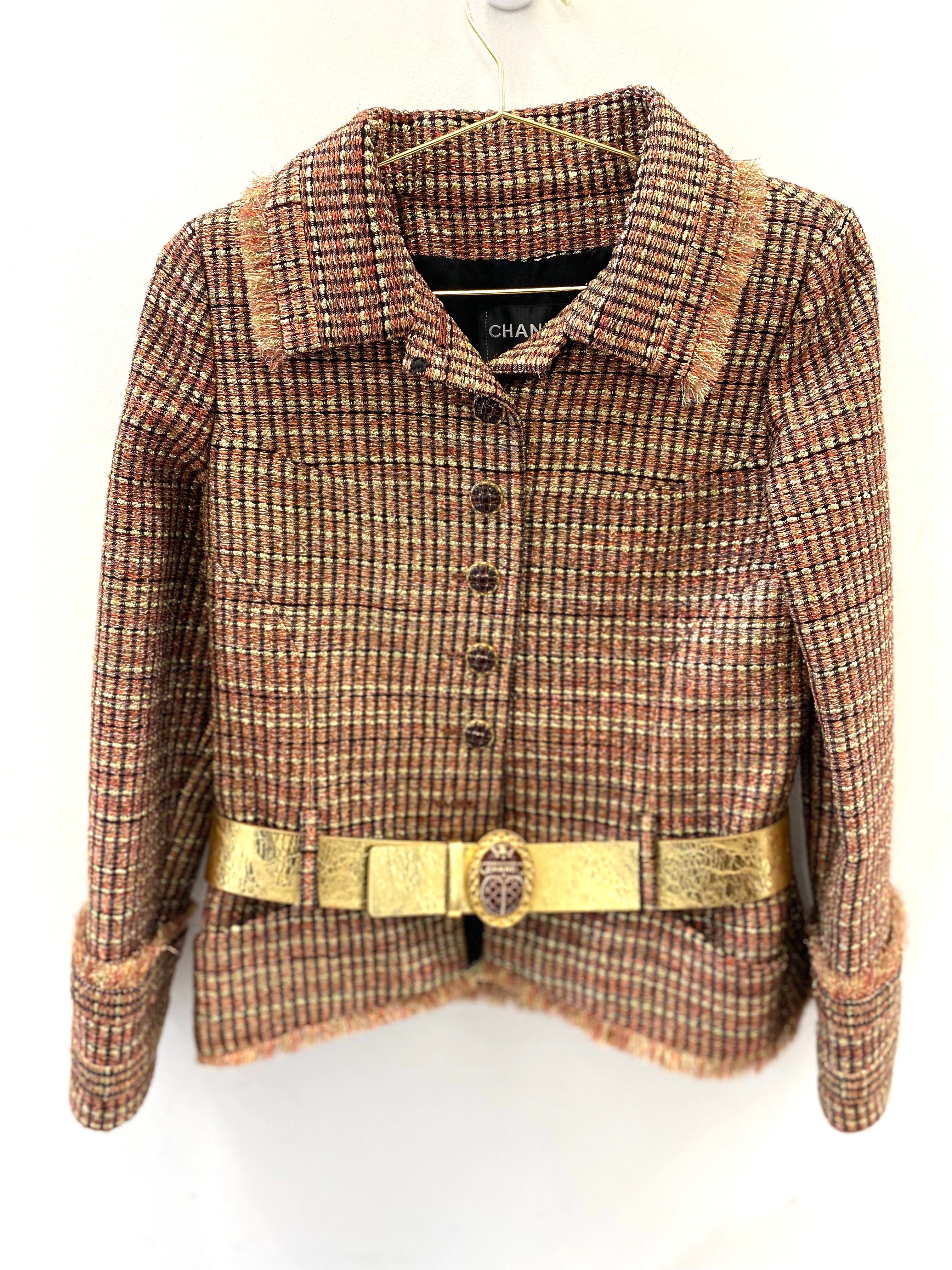 CHANEL BELTED TWEED JACKET