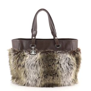 CHANEL BIARRITZ FUR LARGE TOTE BAG