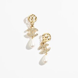 CHANEL CC CRYSTAL DROP EARRINGS