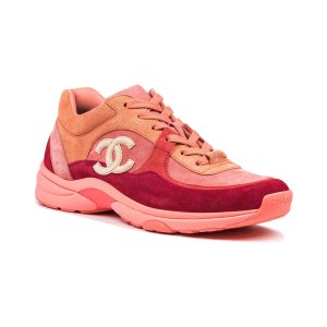 CHANEL CC LOGO COLORBLOCK SUEDE SNEAKERS