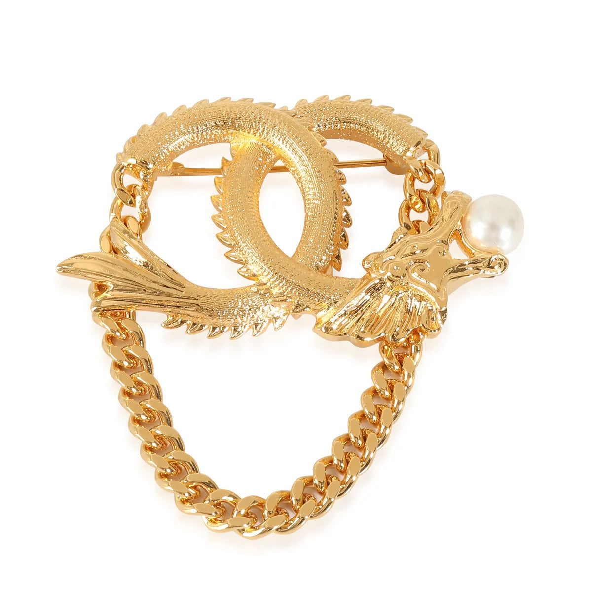 CHANEL CC LOGO LUNAR NEW YEAR DRAGON BROOCH