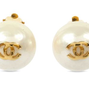 CHANEL CC FAUX PEARL EARRINGS