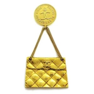 CHANEL CC QUILTED BAG MOTIF BROOCH PIN CORSAGE