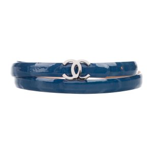 CHANEL CC GLOSSY PATENT LEATHER BELT