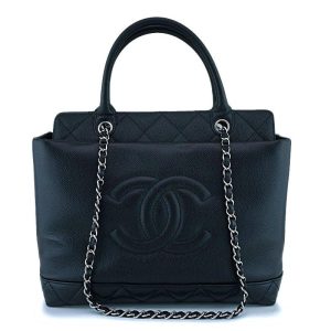 CHANEL CC SOFT CAVIAR LEATHER MEDIUM TOP HANDLE TOTE BAG
