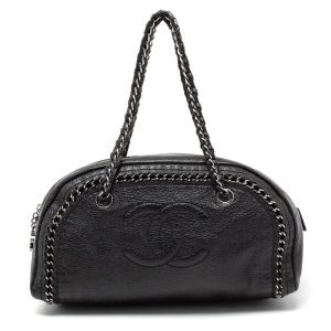 CHANEL CALFSKIN CHAIN TRIM LUXE LIGNE MEDIUM BOWLER BAG
