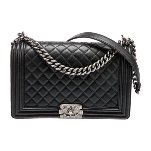 CHANEL QUILTED CALFSKIN LEATHER LARGE BOY BAG