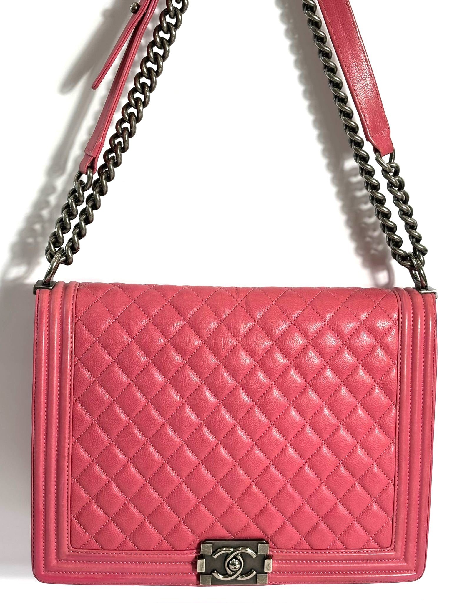 CHANEL CALFSKIN QUILTED LARGE BOY FLAP BAG - Image 3