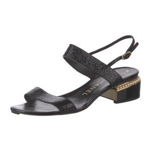 CHANEL CAMELIA INTERLOCKING CC LOGO SLINGBACK SANDALS
